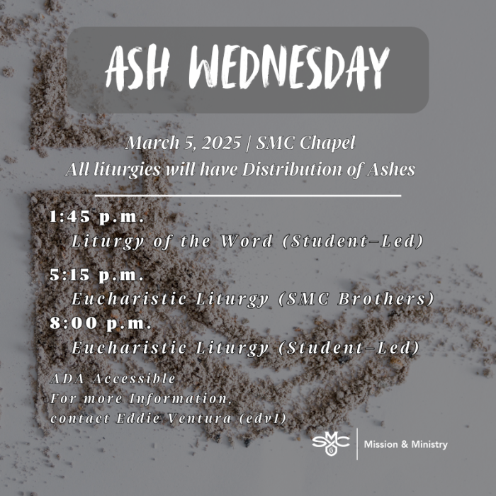 Ash Wednesday Liturgy Saint Mary's College